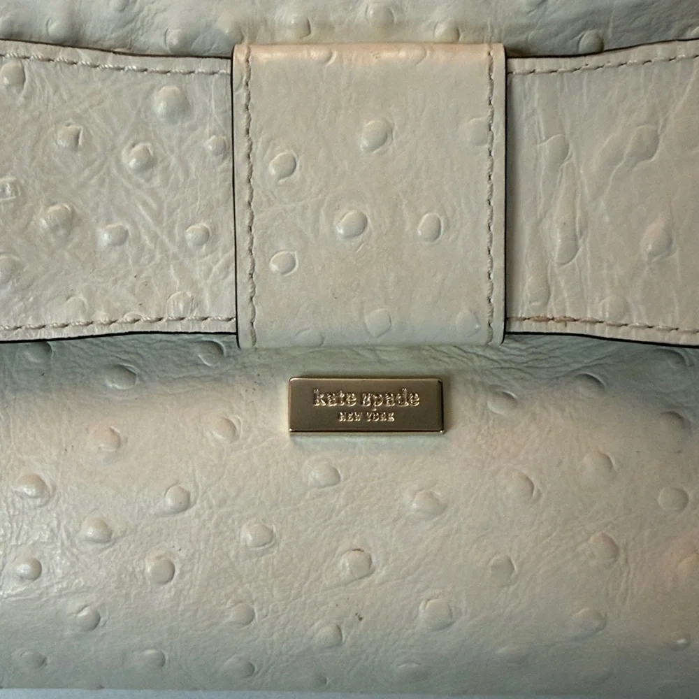 Kate Spade Ivory Bow Crossbody with Gold Chain
